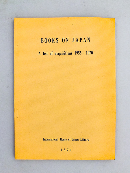 Books on Japan - A list of acquisitions 1955 - …