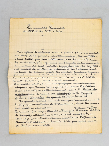 Les Nouvelles Paroisses du XIXe et du XXe siècles [ …