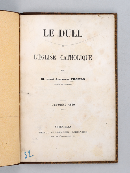 Le Duel et l'Eglise Catholique [ Edition originale ]