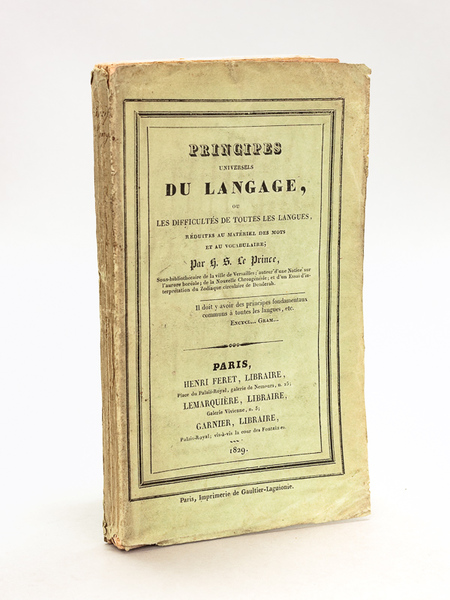 Principes Universels du Langage, ou Les difficultés de toutes les …