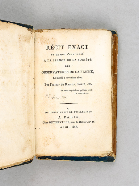 Récit exact de ce qui s'est passé à la séance …