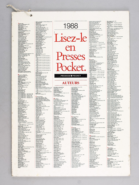 Catalogue de librairie de la collection Presses-Pocket [1988 ]