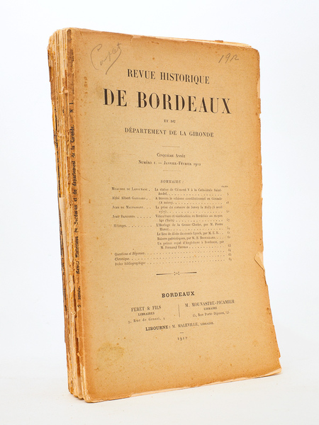 Revue historique de Bordeaux et du Département de la Gironde, …