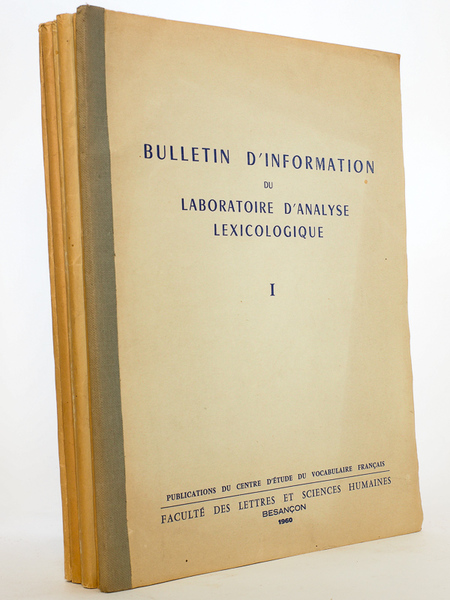 Bulletin d'information du laboratoire d'analyse lexicologique ( lot de 6 …