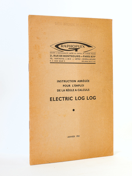 Instruction abrégée pour l'emploi de la règle à calcul Electric …