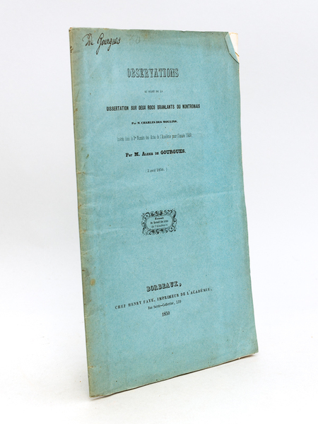 Observations au sujet de la Dissertation sur deux Rocs branlants …