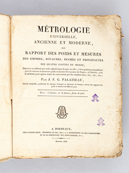 Métrologie Universelle, Ancienne et Moderne, ou Rapport des Poids et …