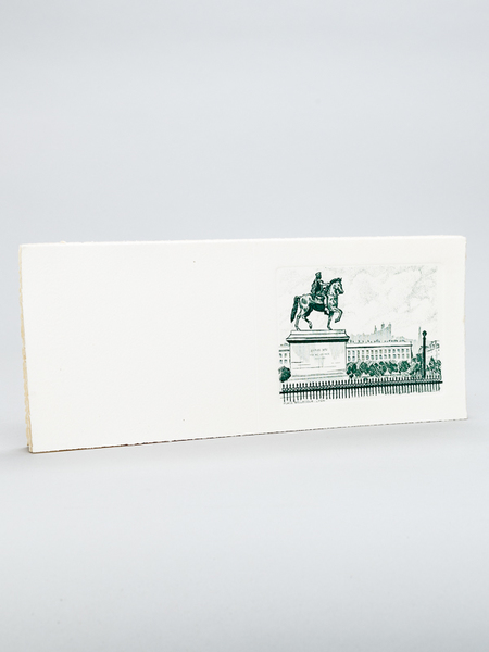 Belle carte orné d'une eau-forte : Lyon, Place Bellecour [ …