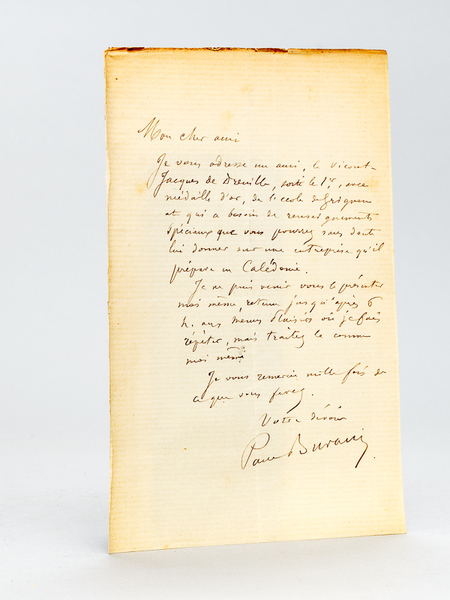 Lettre autographe signée de Paul Burani : "Mon cher ami, …