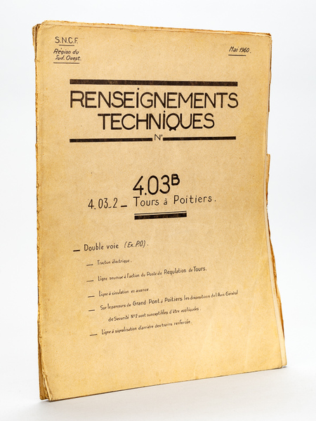 Renseignements techniques N° 4.03 B 4.03_2 Tours à Poitiers. Mai …