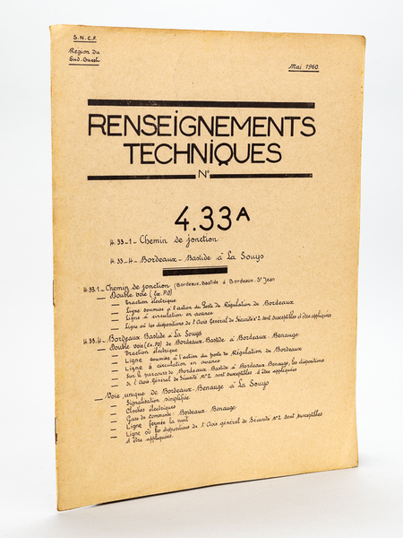 [ Renseignements techniques N° 4.33 A et 4.33 B ] …