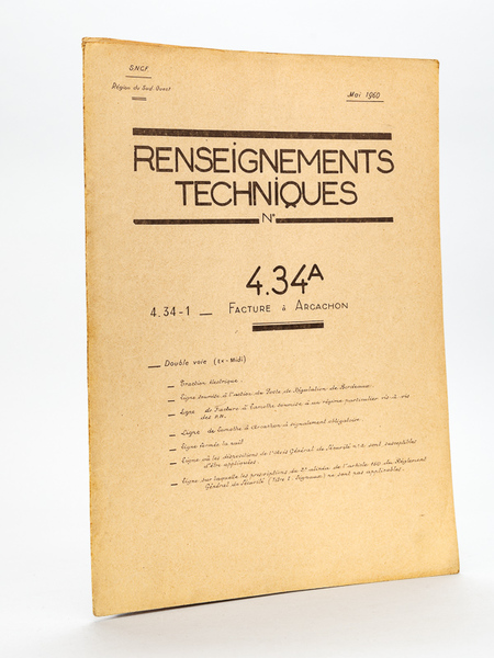 Renseignements techniques N° 4.34 A 4.34 1 Facture à Arcachon …