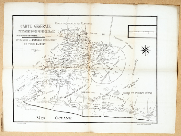 Carte Générale de l'Ancien diocèse de Bordeaux, levée et dressée …