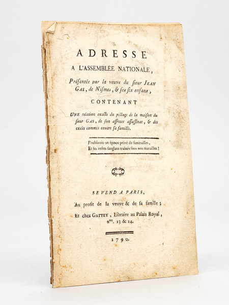 Adresse à l'Assemblée Nationale, présentée par la veuve du Sieur …