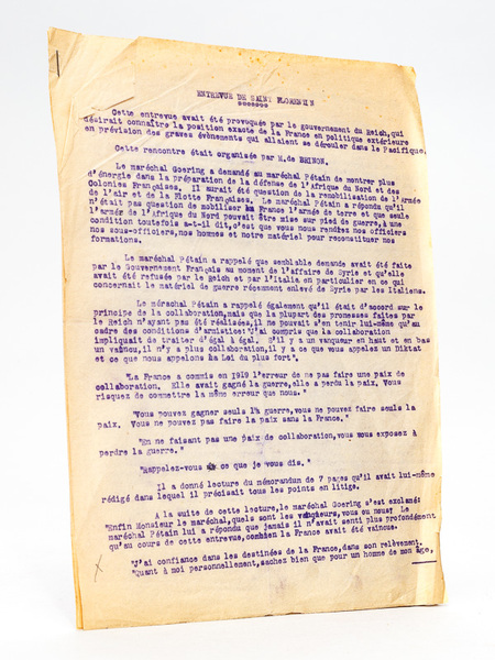 Compte-rendu de presse d'époque sur l'Entrevue de Saint-Florentin (1er décembre …