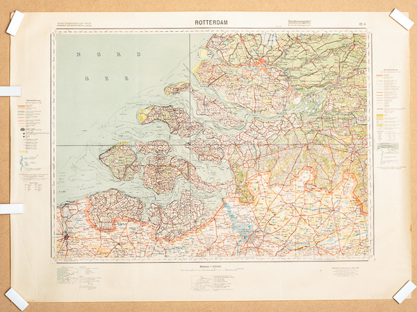 Rotterdam. Bl. 4 Chromo-Typografische Kaart van het Koninkrijk der Nederelanden …