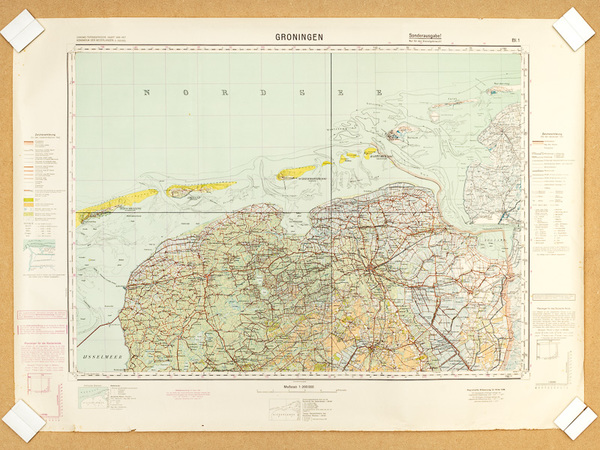Groningen. Bl. 1 Chromo-Typografische Kaart van het Koninkrijk der Nederelanden …