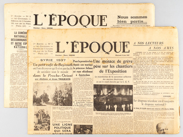 L'Epoque. [ Les deux premiers numéros du quotidien "L'Epoque" ] …