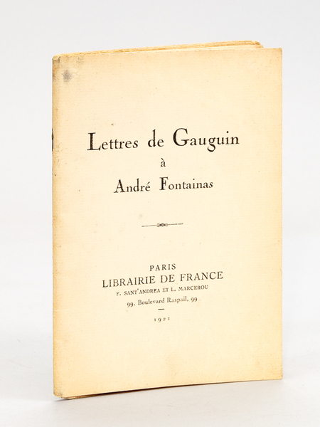 Lettres de Gauguin à André Fontainas [ Edition originale ]