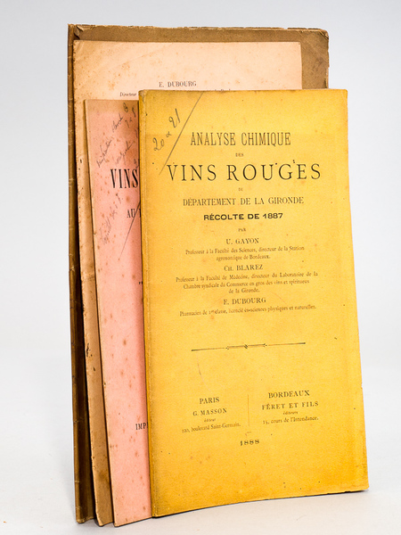 Analyse chimique des Vins Rouges du Département de la Gironde, …