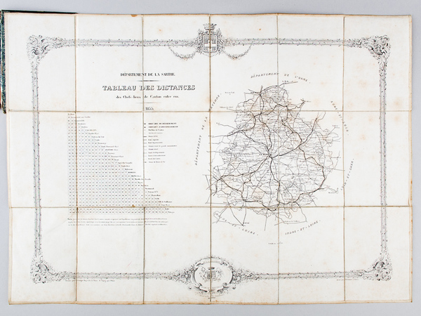 Département de la Sarthe. Tableau des distances des Chefs-lieux de …