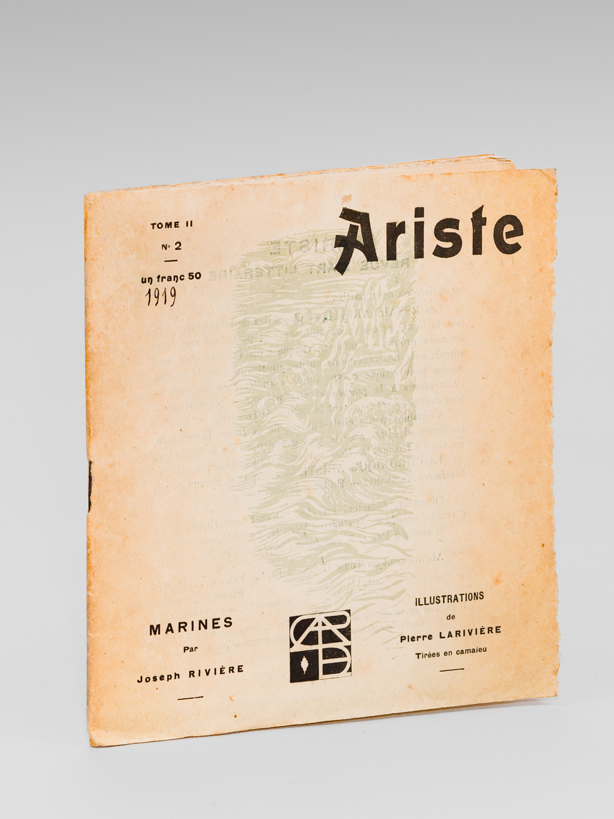 Ariste. Revue d'Art Littéraire. Tome II n° 2 (1919) [Contient …