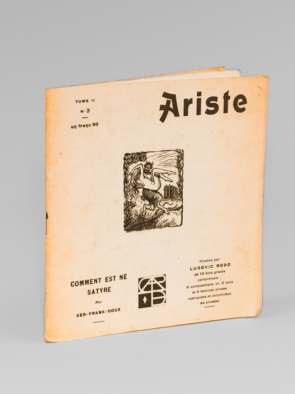 Ariste. Revue d'Art Littéraire. Tome II n° 3 (1919) [Contient …