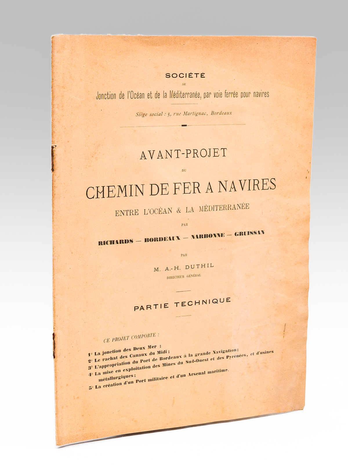 Avant-projet du Chemin de Fer à Navires entre l'Océan et …