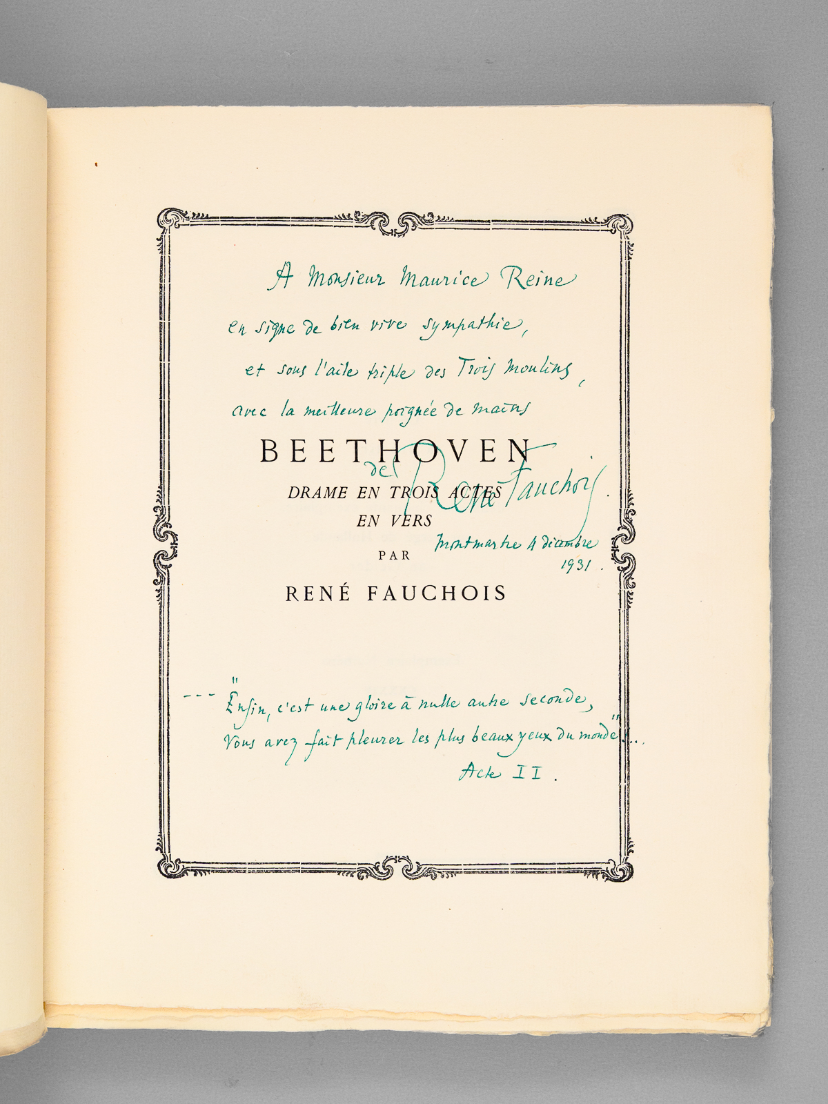 Beethoven. Drame en trois actes en vers [ Edition originale …