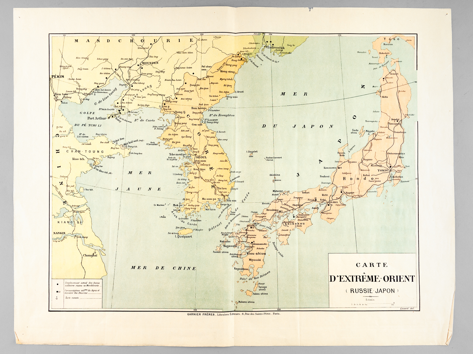 Carte d'Extrême-Orient (Russie - Japon)