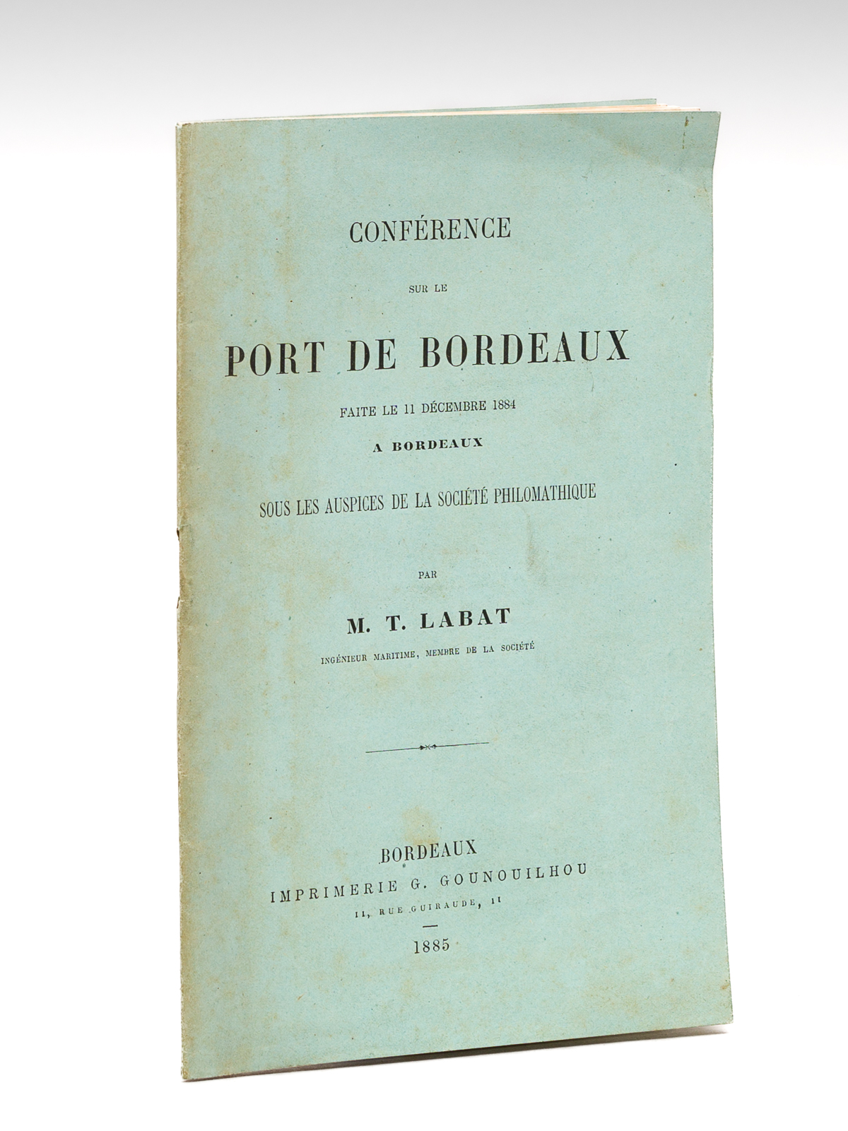 Conférence sur le Port de Bordeaux faite le 11 décembre …