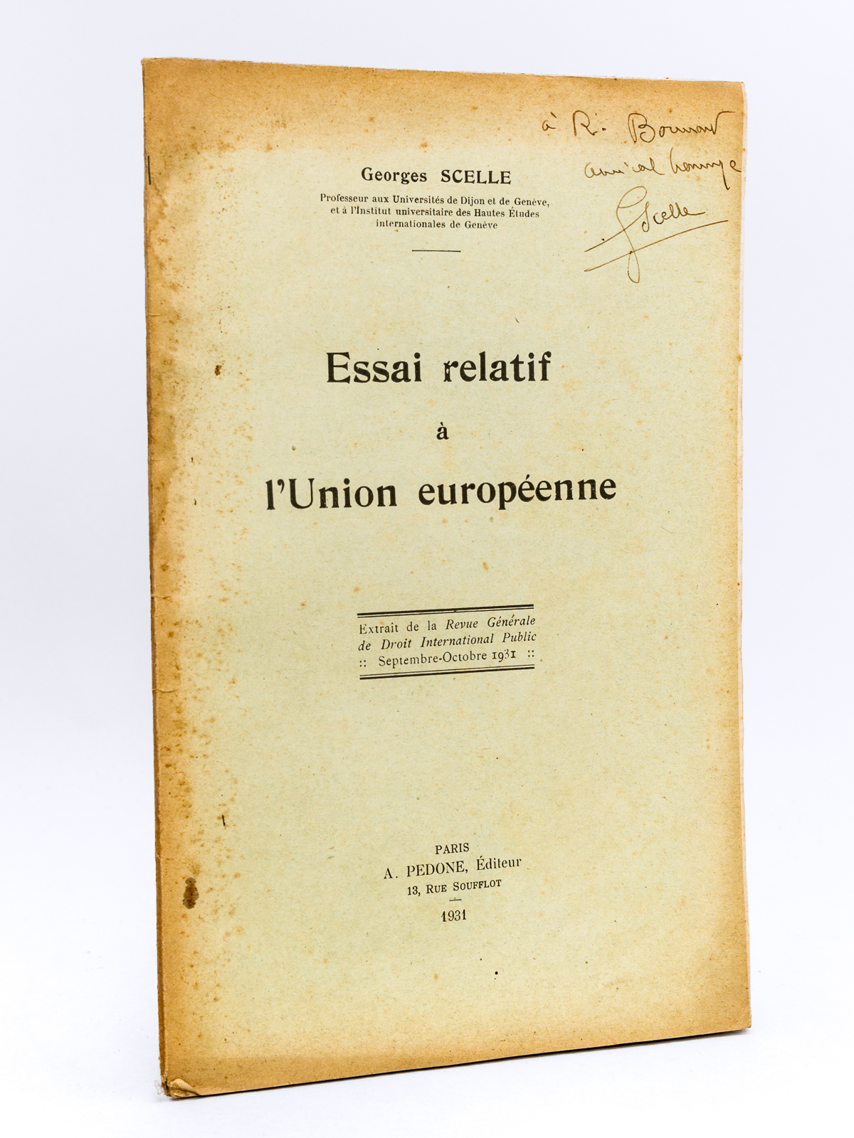 Essai relatif à l'Union européenne [ Edition originale - Livre …