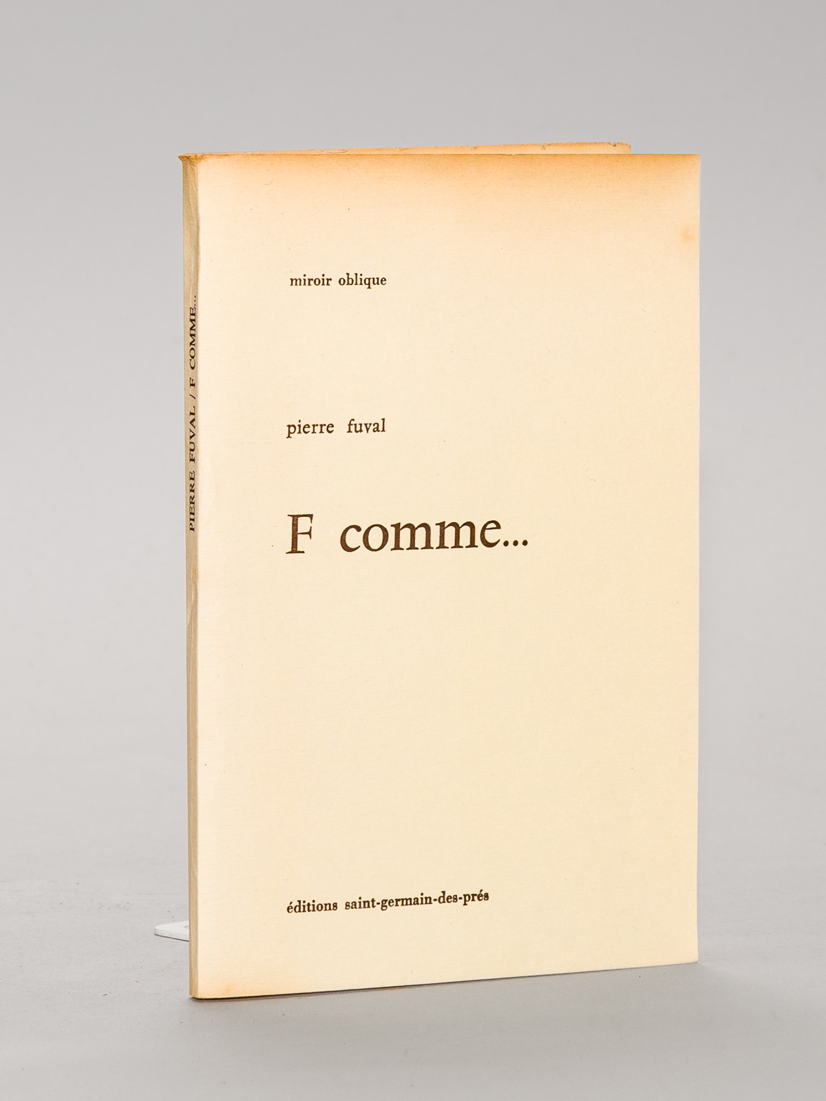 F comme. [ Edition originale - Livre dédicacé par l'auteur …