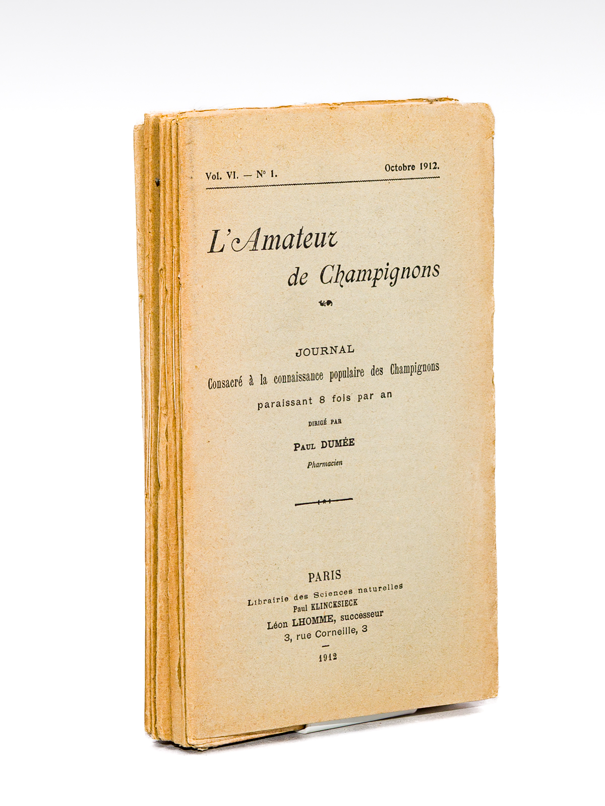 L'Amateur de Champignons ( Vol. VI Octobre 1912 - Septembre …