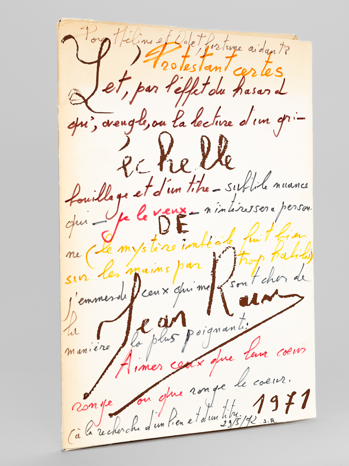 L'échelle de Jean Raine [ Edition originale - Exemplaire enrichi …