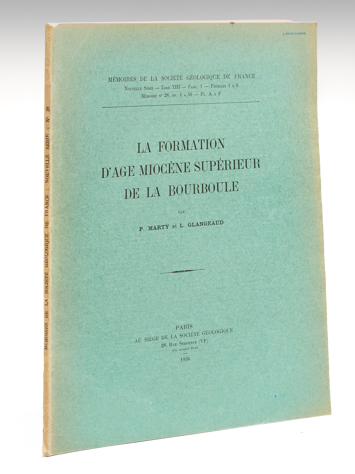 La formation d'âge Miocène supérieur de La Bourboule