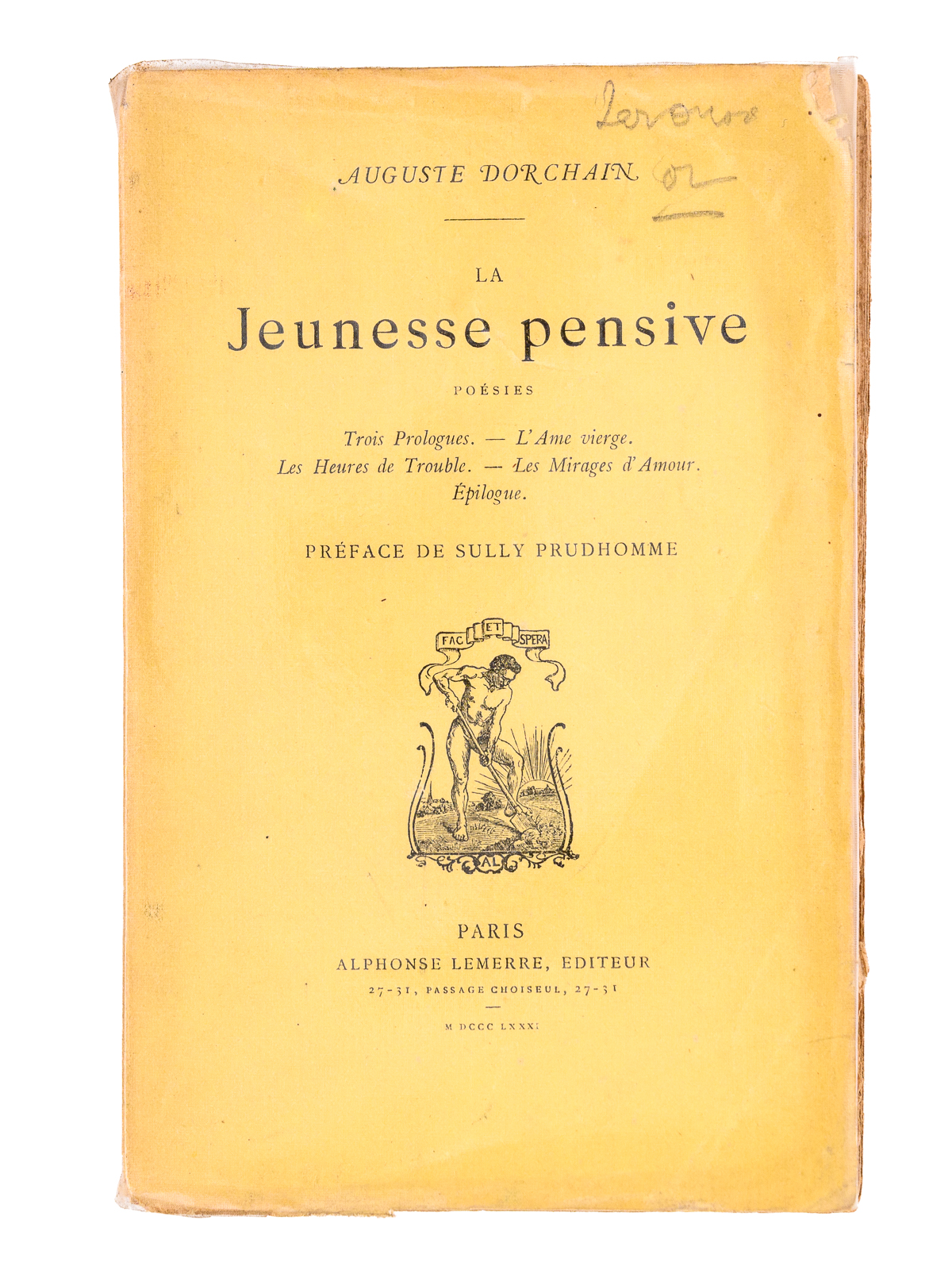 La Jeunesse Pensive. Poésies [ Edition originale - Avec un …