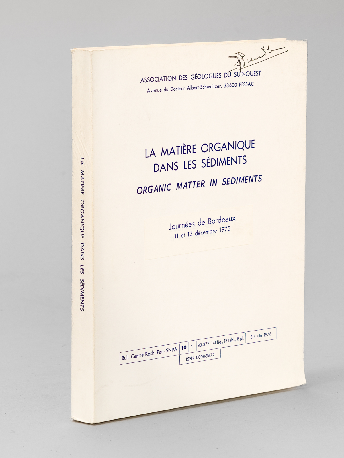 La matière organique dans les Sédiments. Organic matter in sediments. …