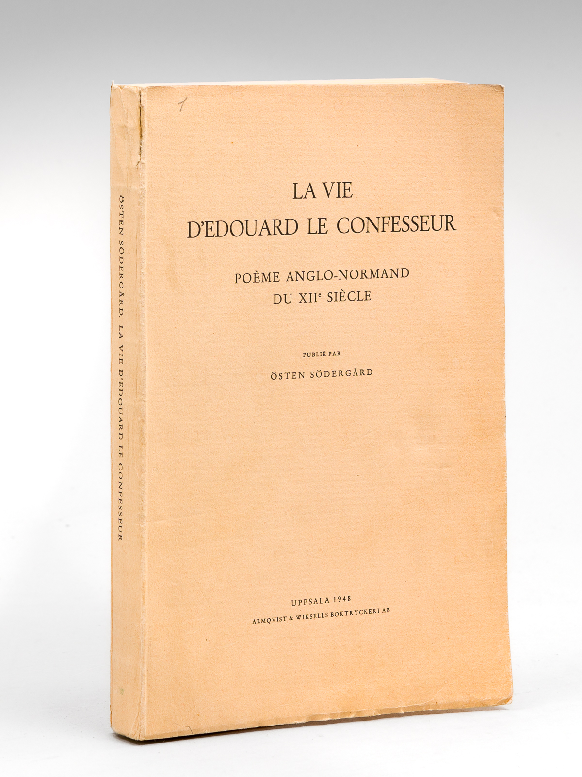 La Vie d'Edouard le Confesseur. Poème anglo-normand du XIIe siècle