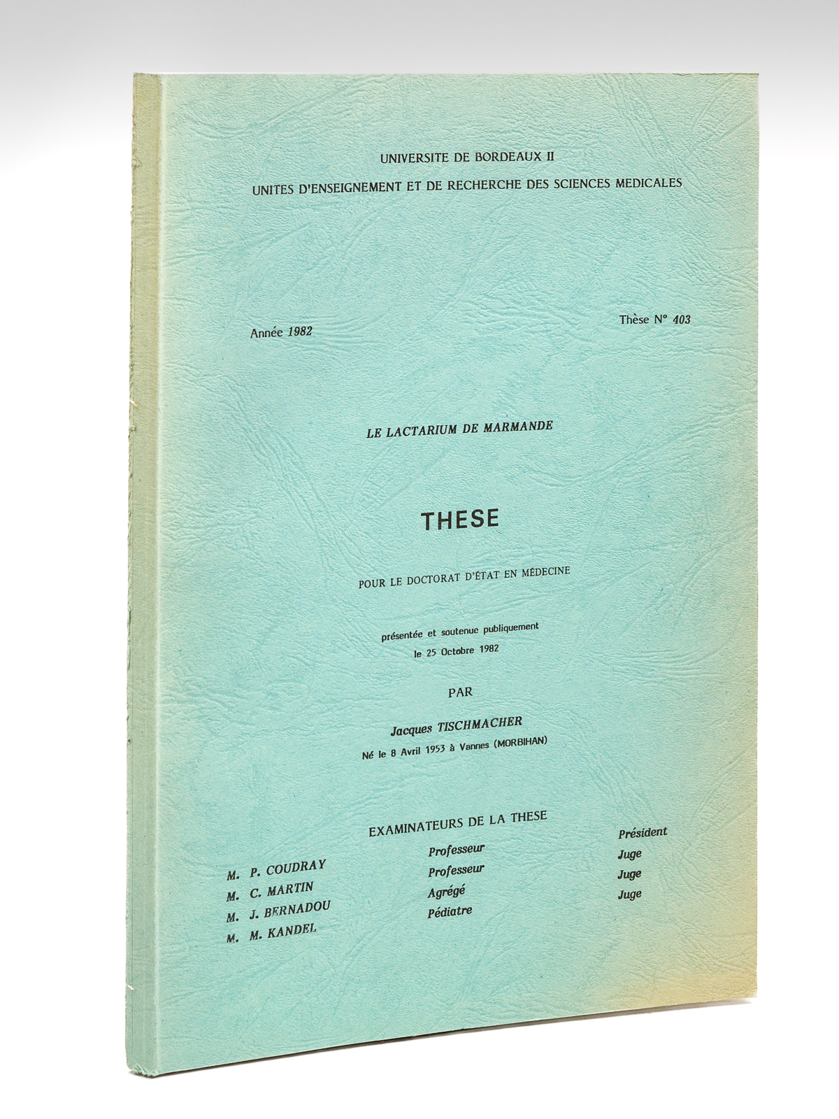 Le Lactarium de Marmande. Thèse pour le Doctorat d'Etat en …