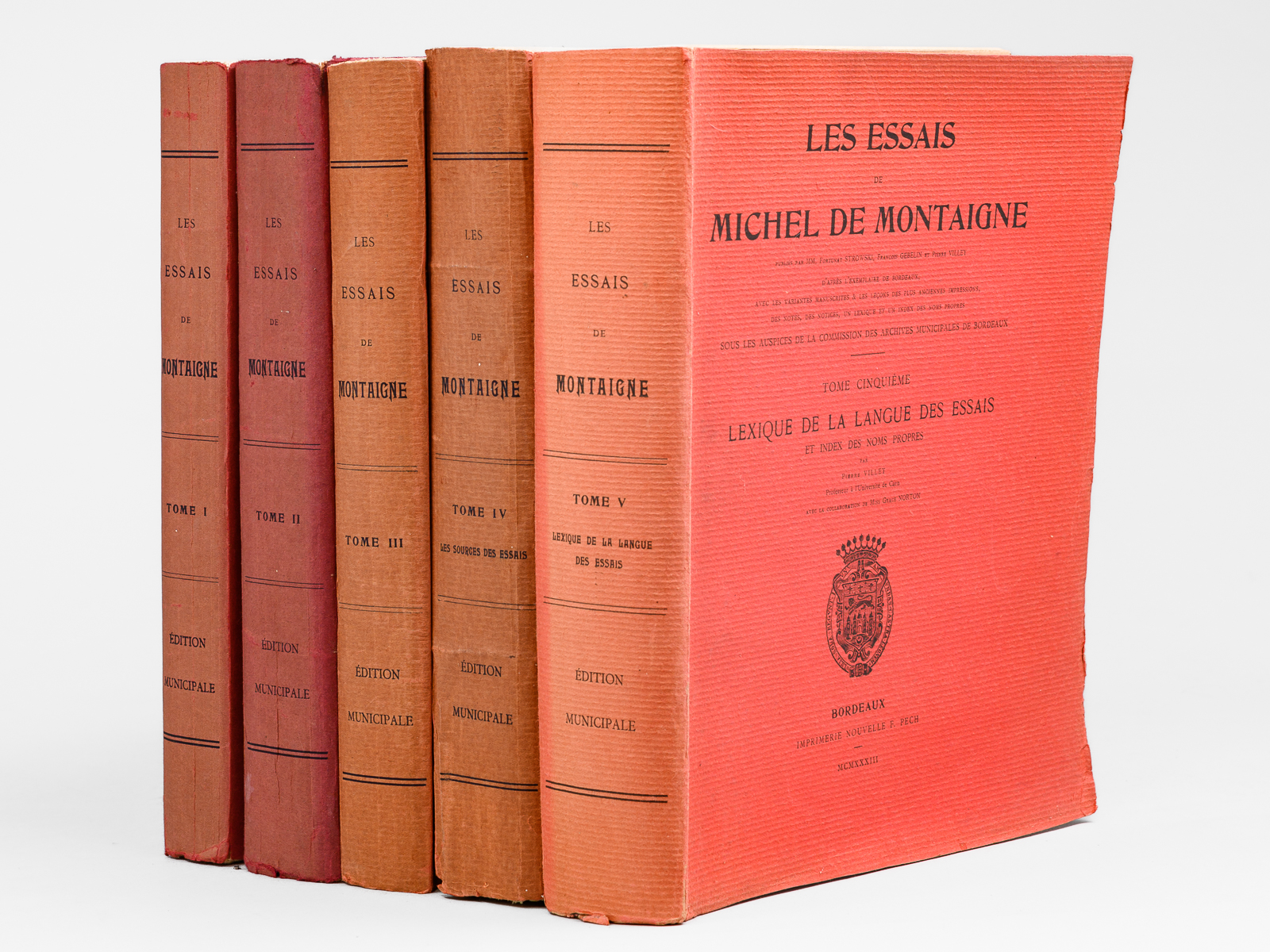 Les Essais de Montaigne (5 Tomes - Complet). Tome 1, …