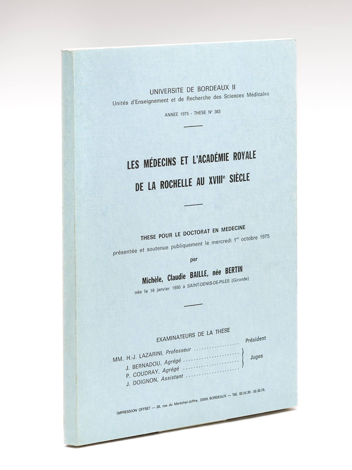 Les médecins et l'Académie Royale de La Rochelle au XVIIIe …