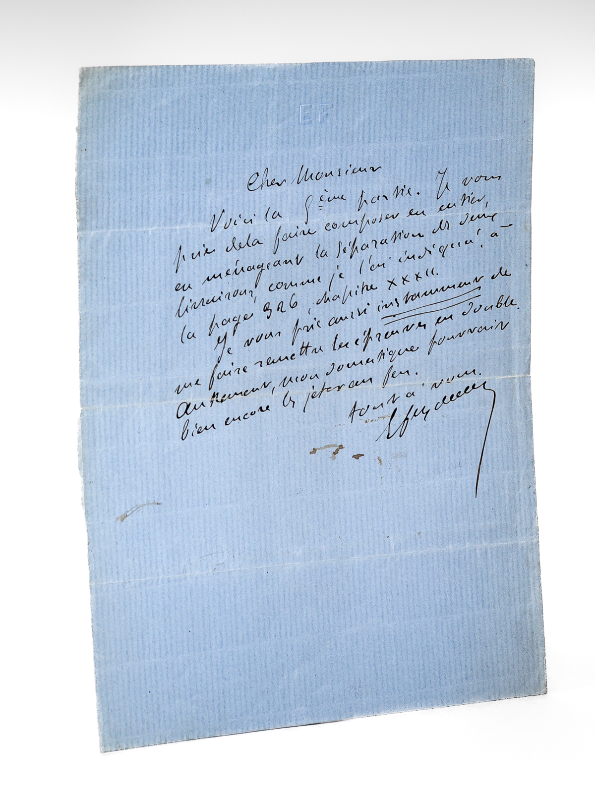 [ Lettre autographe signée ] 1 L.A.S. d'une page sur …