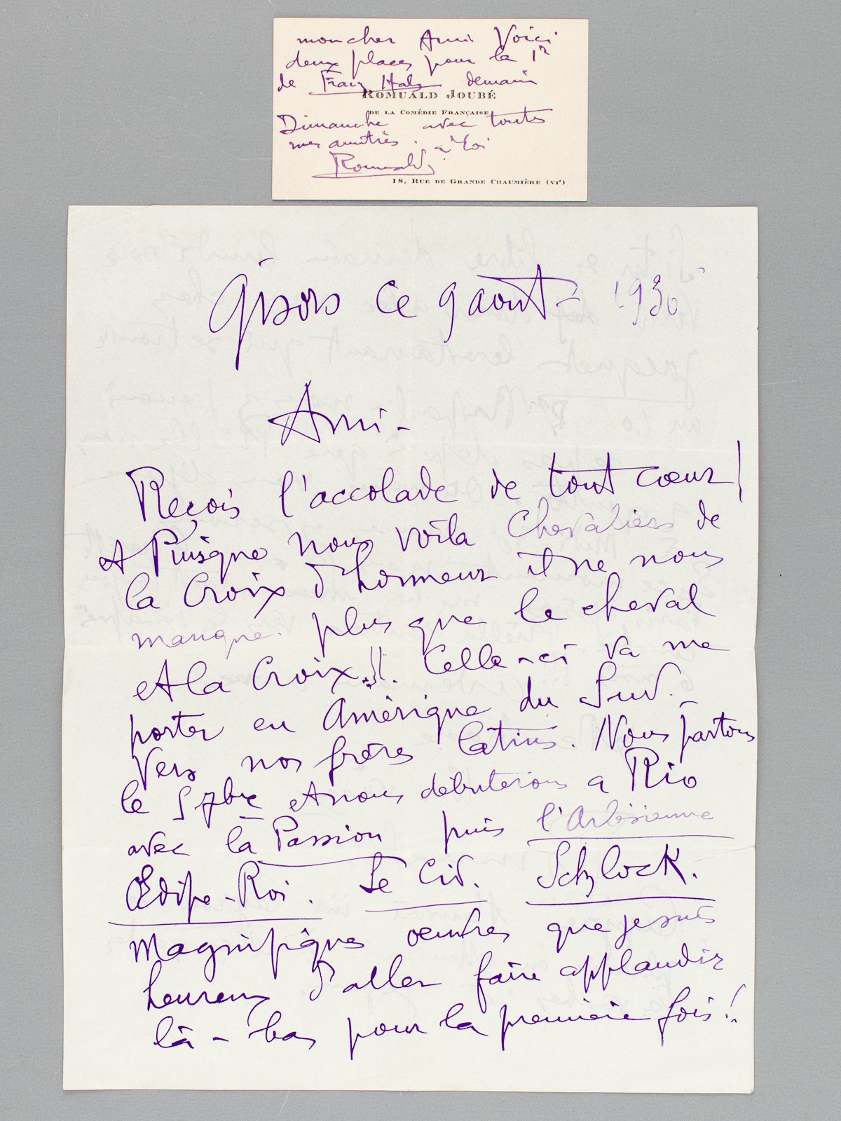 Lettre autographe signée de 2 pages, datée de Gisors le …