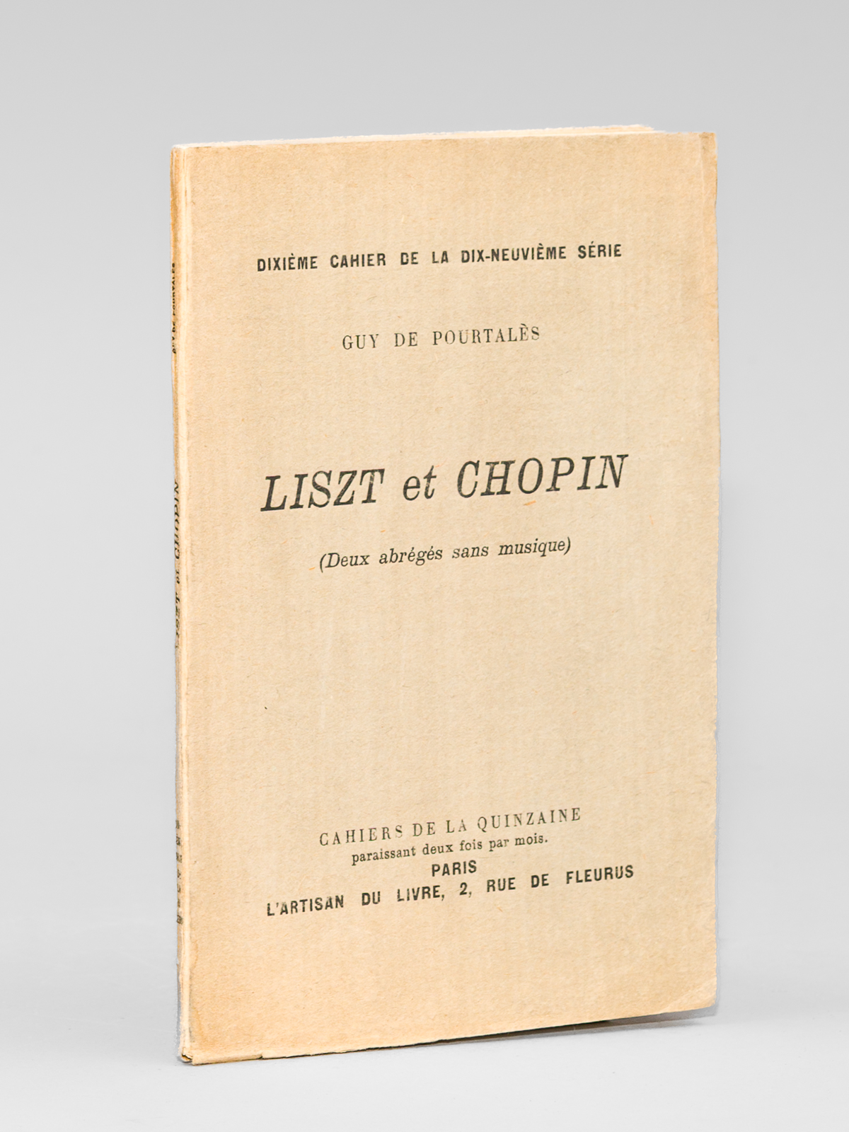 Liszt et Chopin (Deux abrégés sans musique) [ Edition originale …