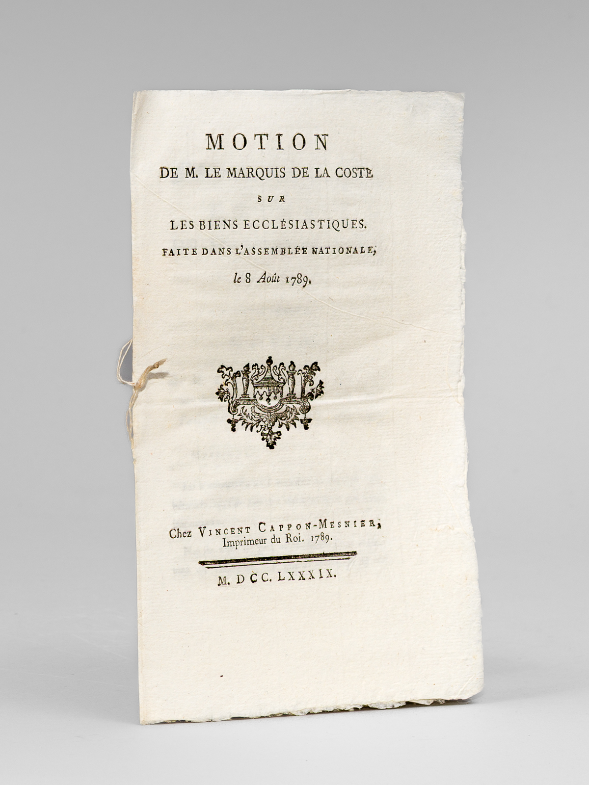 Motion de M. le Marquis de la Coste, sur les …