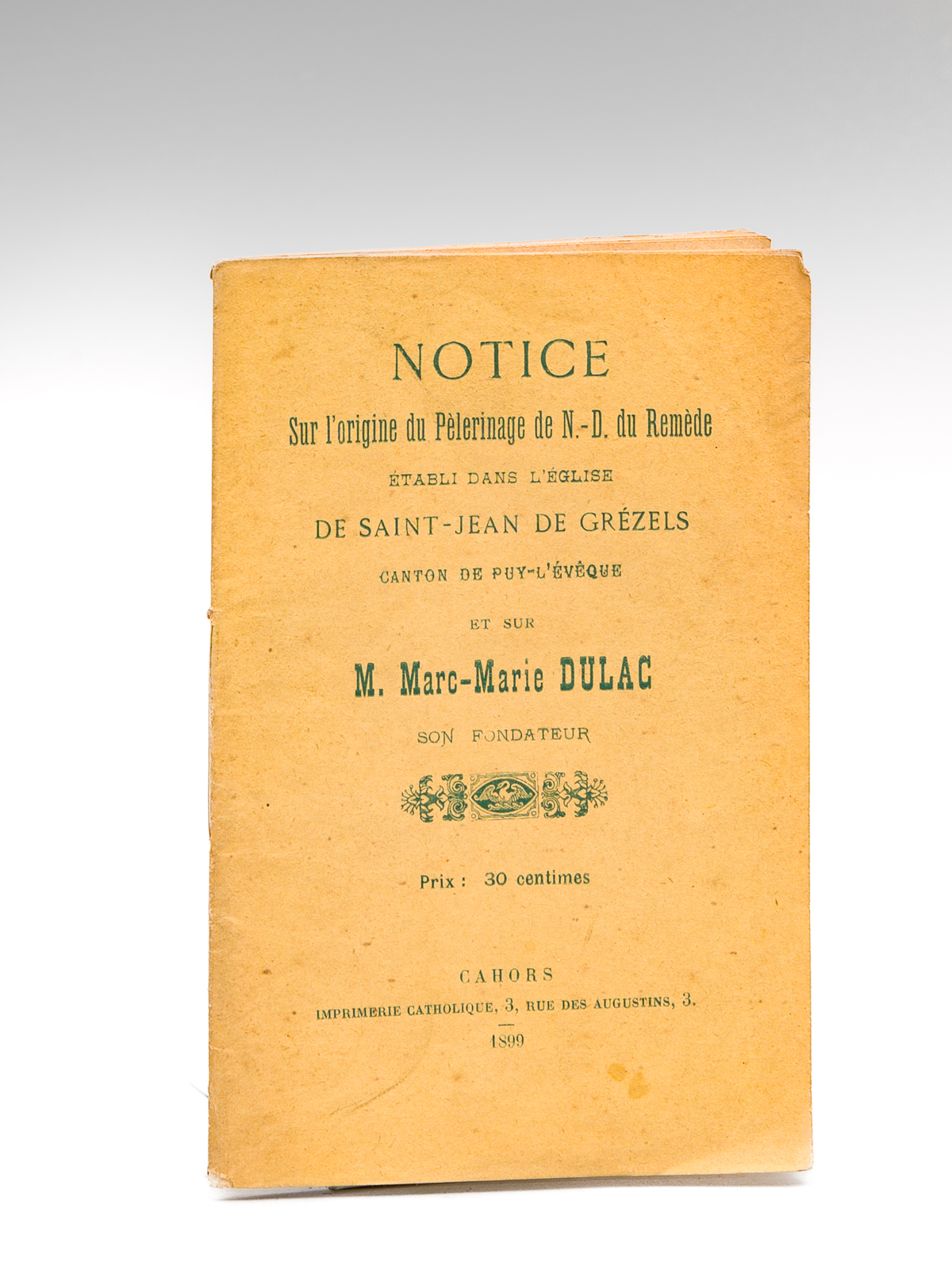 Notice sur l'Origine du Pèlerinage de N.-D. du Remède établi …