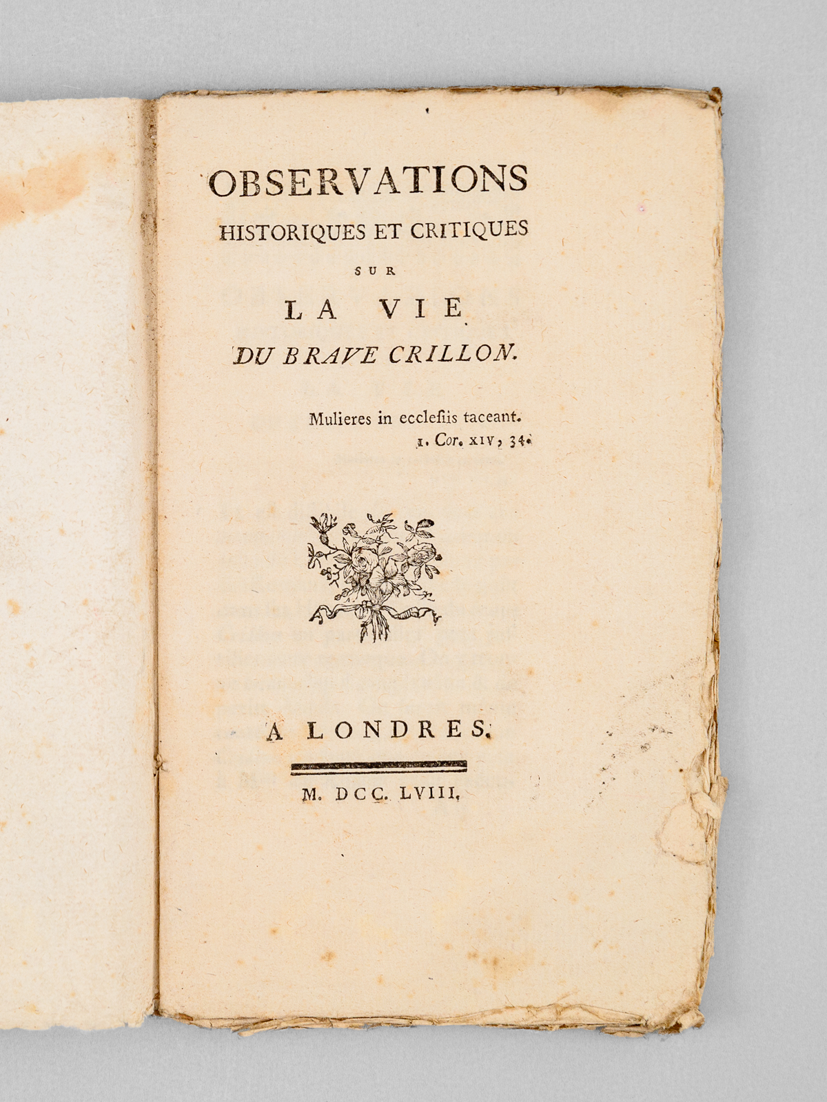 Observations historiques et critiques sur la vie du brave Crillon …