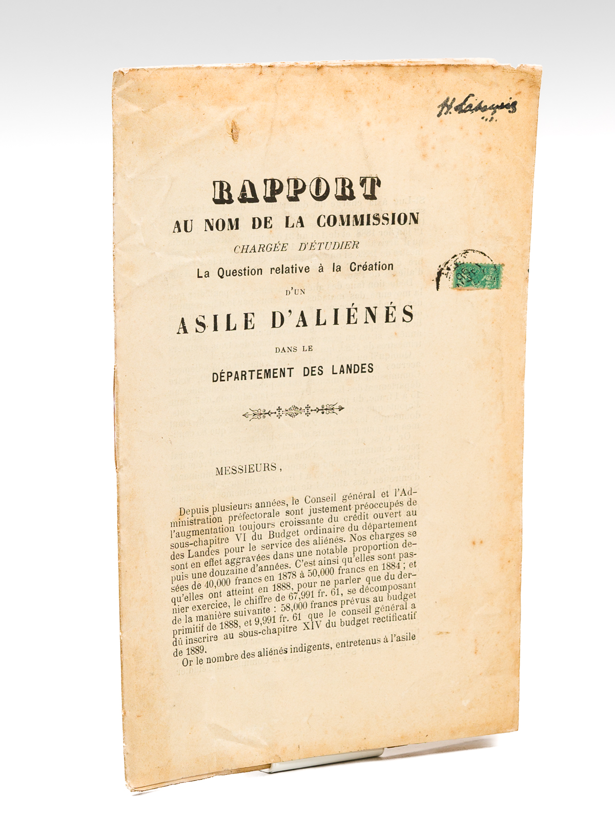 Rapport au nom de la Commission chargée d'étudier la Question …