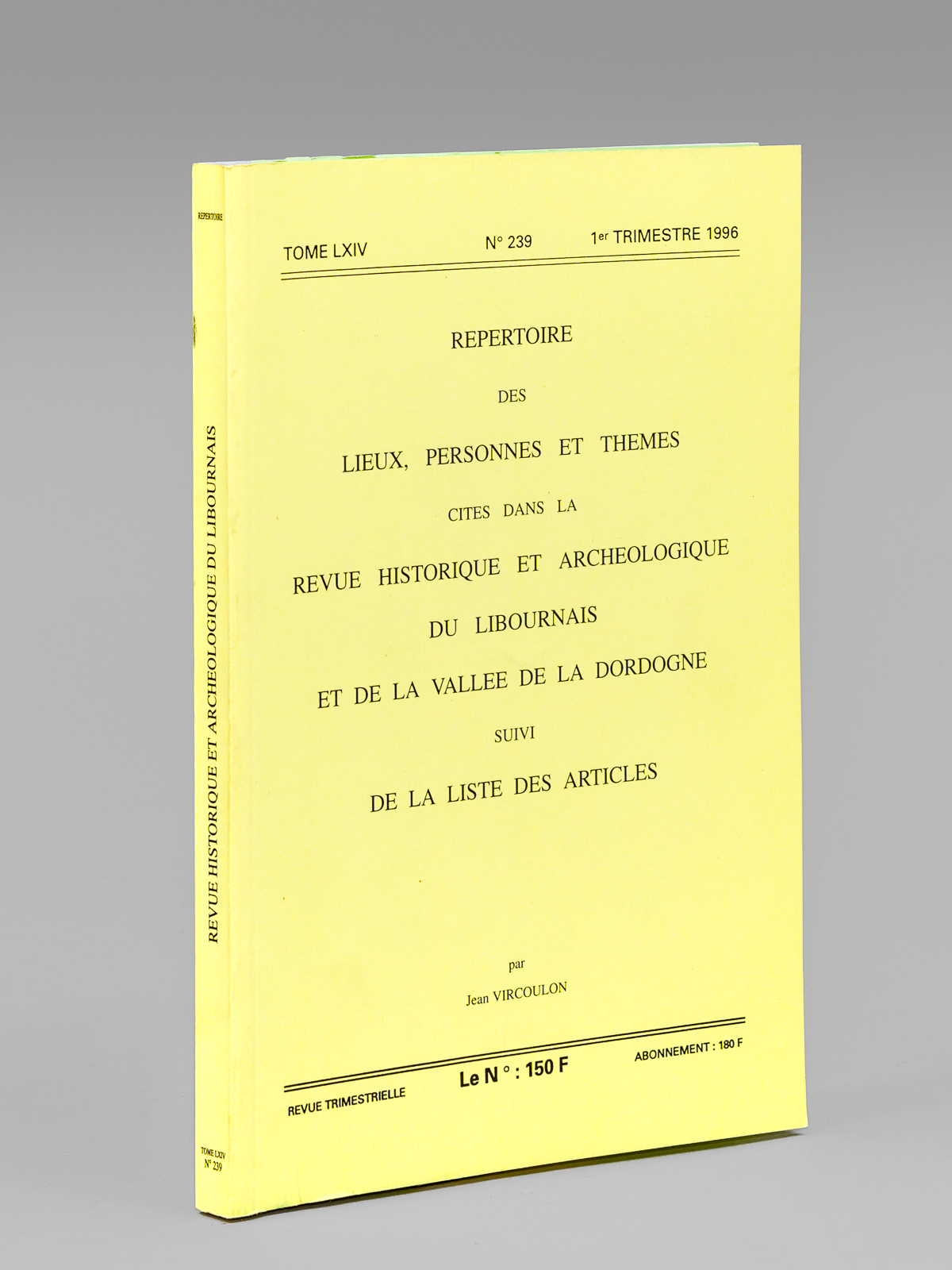 Répertoire des lieux, personnes et thèmes cités dans la Revue …